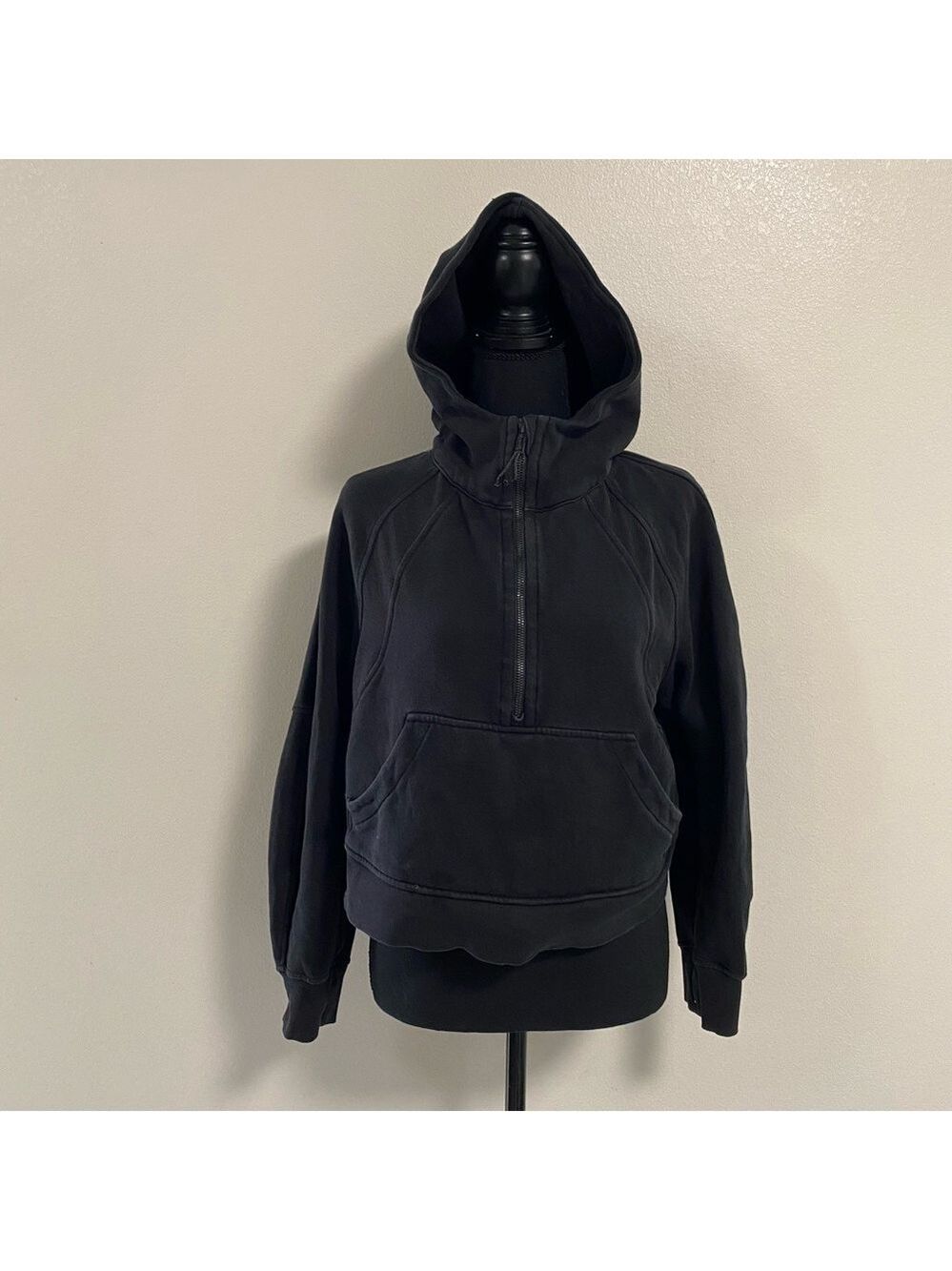 Lululemon Hoodie Women’s Size XS/S Black Scuba Oversized Half Zip Hoodie Sweater